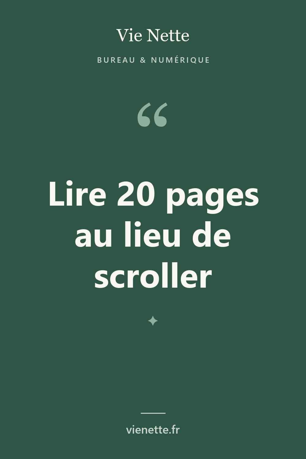 Lire 20 pages au lieu de scroller